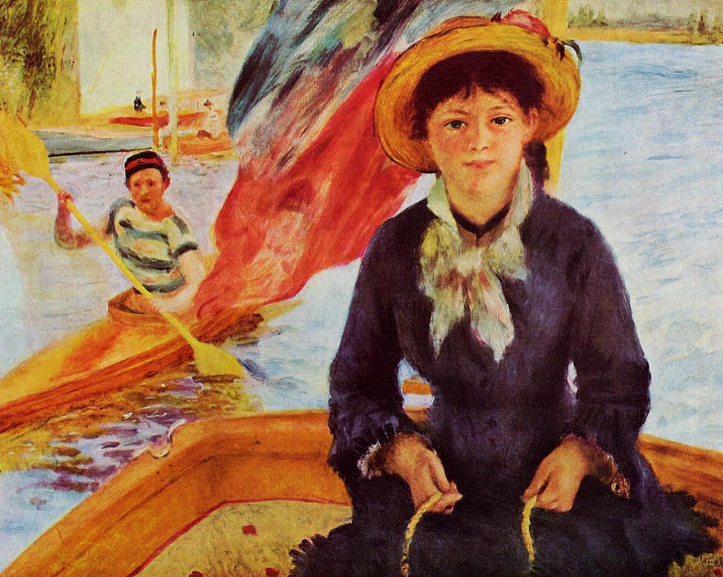 Canoeing (Young Girl in a Boat) - Pierre-Auguste Renoir painting on canvas